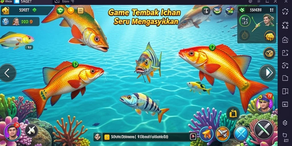 Tampilan menarik dari gameplay Tembak Ikan 55KBET yang penuh aksi.