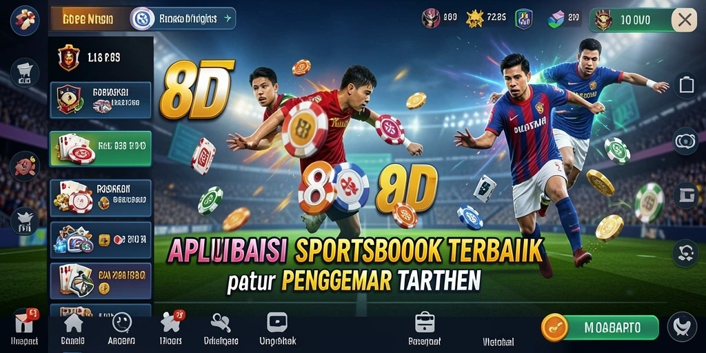 Tampilan gameplay aplikasi 8ID dengan berbagai opsi taruhan olahraga.