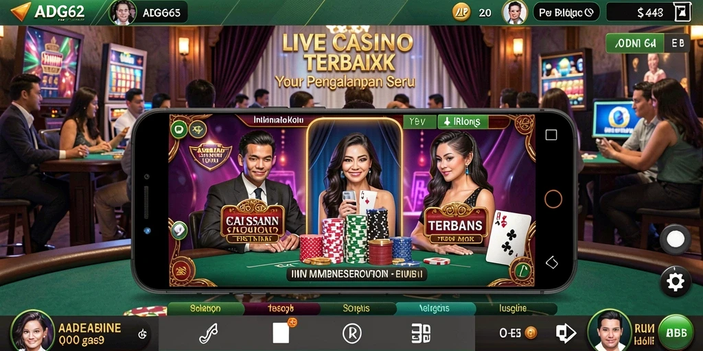 Tampilan menarik dari gameplay Live Casino di ADG62.