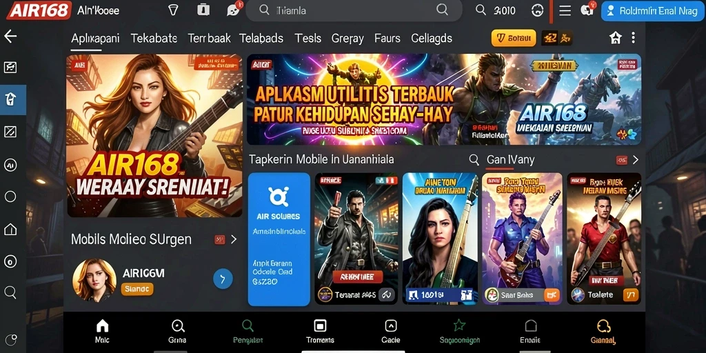Tampilan antarmuka aplikasi AIR168 yang intuitif dan mudah digunakan.