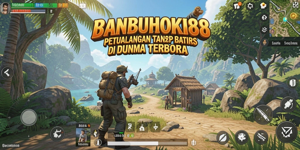 Tampilan gameplay menarik dari BANBUHOKI88 dengan dunia terbuka yang luas.