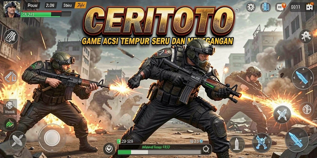 Tampilan aksi seru dalam gameplay CERITOTO yang menegangkan.