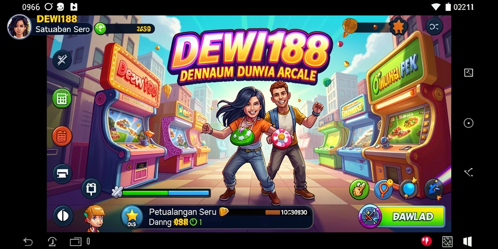 Tampilan layar permainan DEWI188 yang menarik dalam genre arcade.