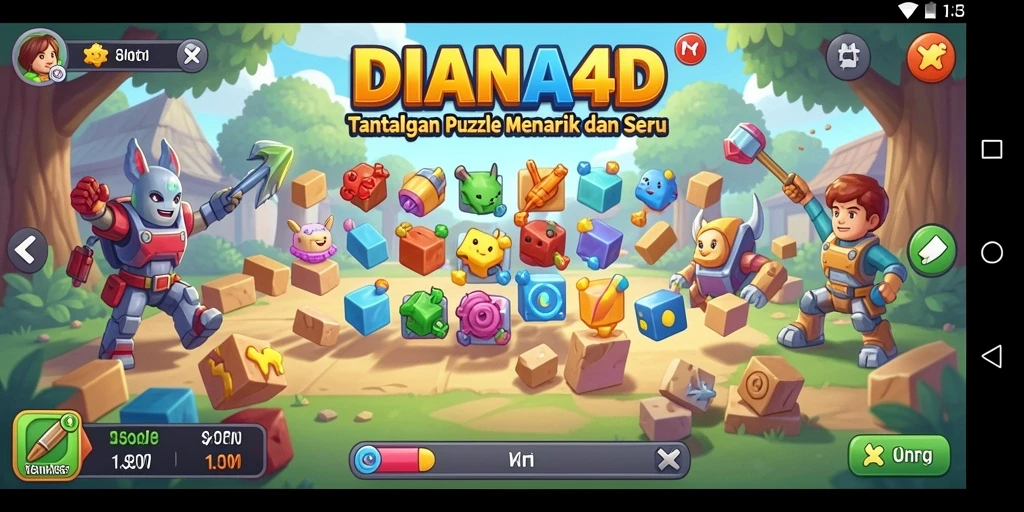 Screenshot gameplay DIANA4D menampilkan tantangan puzzle yang menarik.