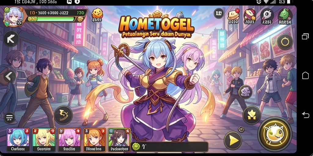 Tampilan menarik dari gameplay HOMETOGEL dalam dunia Anime.