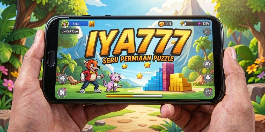 Screenshot gameplay IYA777 menampilkan potongan puzzle yang harus disusun.