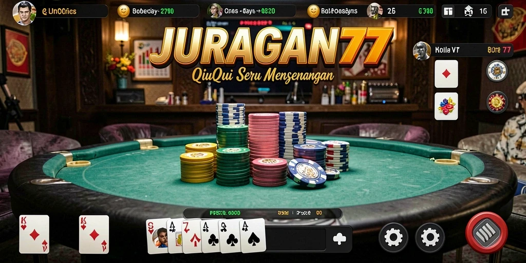 Tampilan menarik gameplay QiuQiu di JURAGAN77.