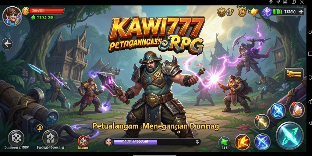 Tangkapan layar KAWI777 menampilkan aksi pertarungan seru dalam dunia RPG.