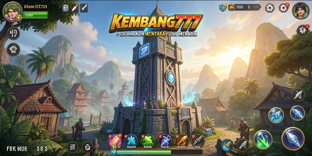 Tangkapan layar gameplay KEMBANG777 yang menunjukkan menara siap beraksi.