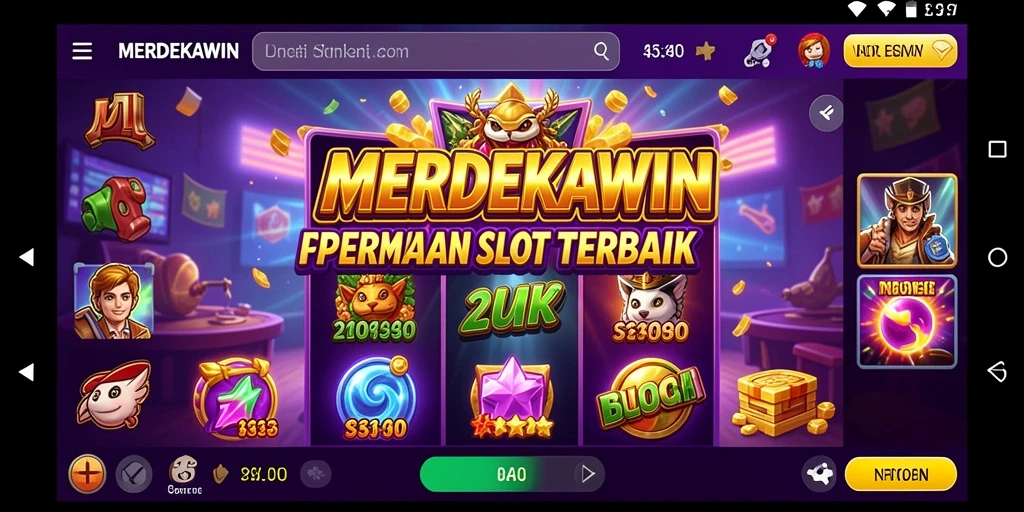 Screenshot gameplay MERDEKAWIN dengan visual menarik dan fitur Slot.