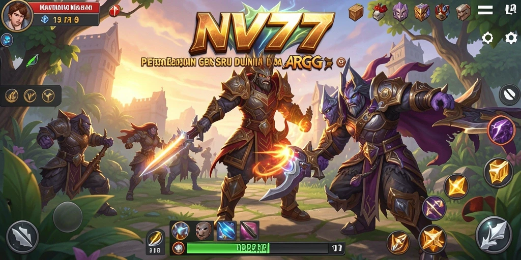 Tangkapan layar gameplay NV77 menunjukkan aksi seru dalam pertempuran ARPG.