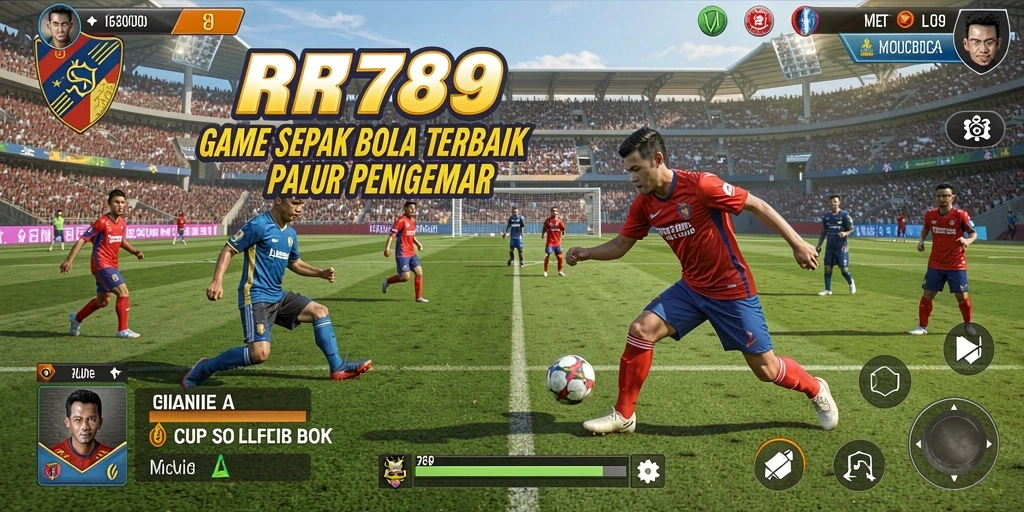 Tampilan gameplay RR789 dengan aksi sepak bola yang menegangkan.