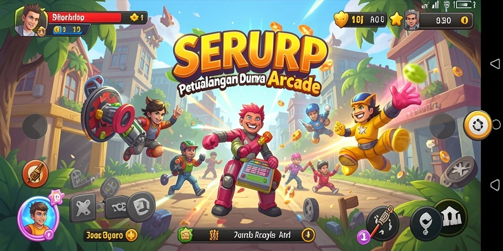Screenshot SERURP menunjukkan gameplay seru dan penuh warna.