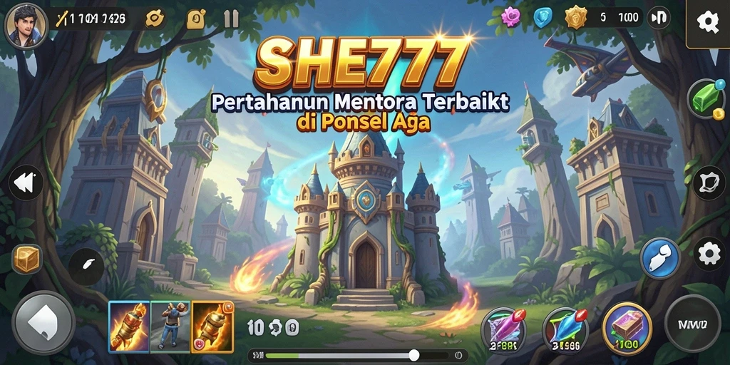 Gameplay menara pertahanan yang menegangkan dan strategis di SHE777.