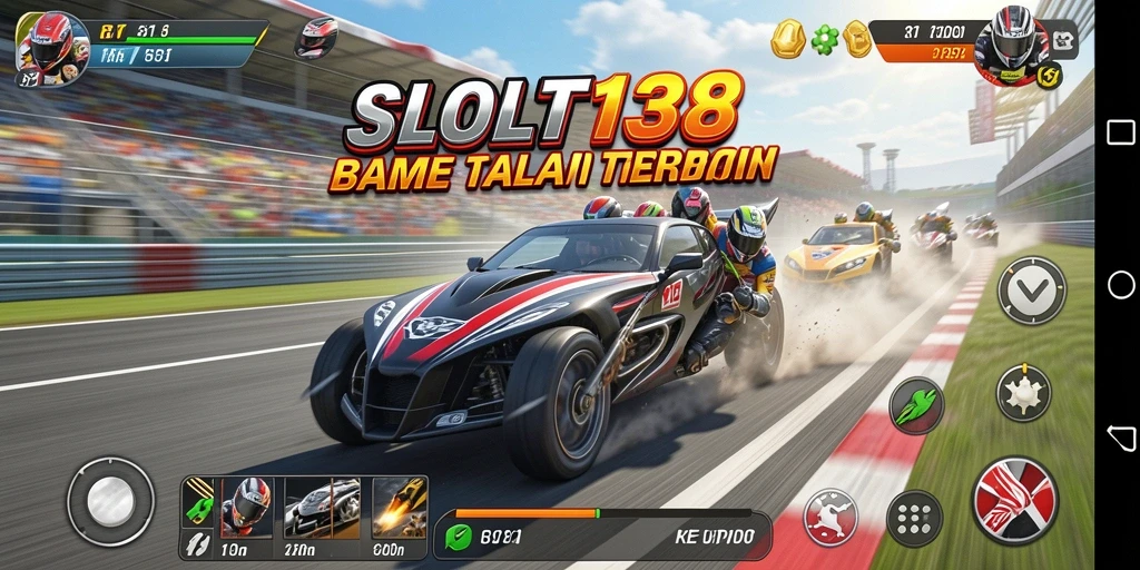 Tampilan gameplay SLOT138 yang memukau saat balapan.
