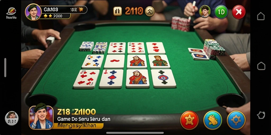 Screenshot gameplay Z18 menunjukkan aksi seru permainan Domino.
